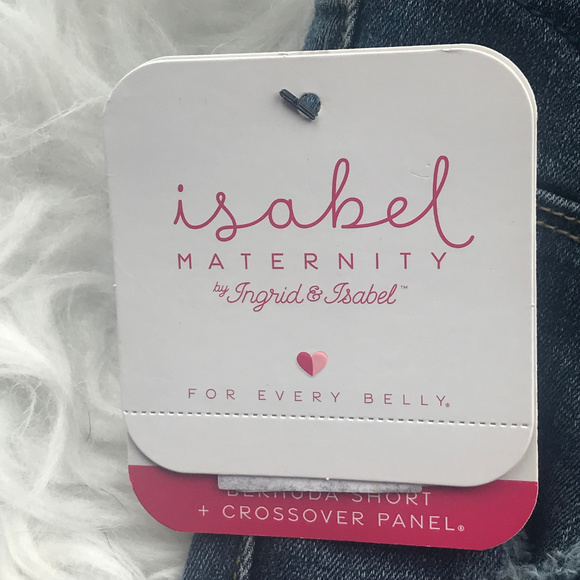 Isabel Bermuda Distressed Maternity Shorts NWT - Picture 7 of 8